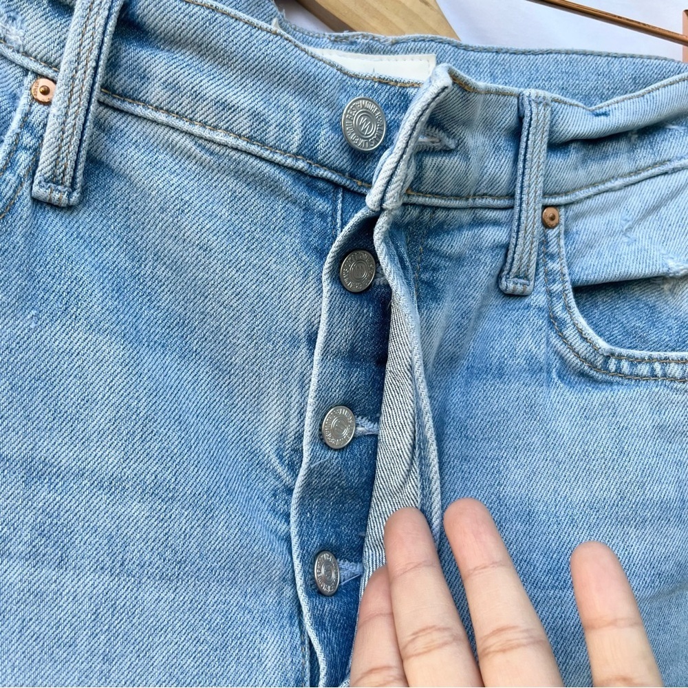 MOTHER | THE HUFFY SKIMP IN ROPE’S END RAW HEM DISTRESSED SIZE 30 JEAN DENIM - Picture 4 of 8